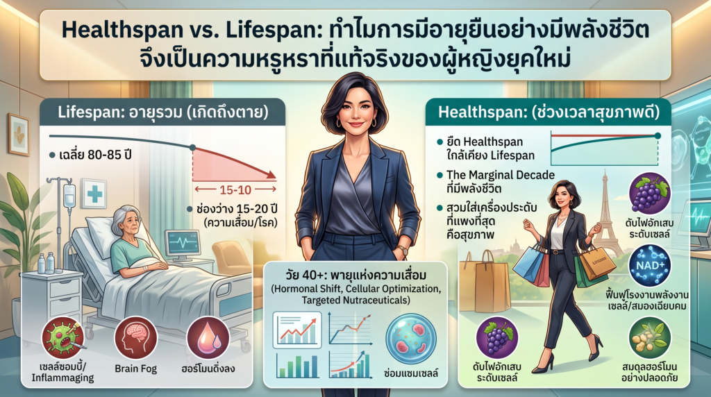 Healthspan vs. Lifespan: ทำไมการมีอายุยืนอย่างมีพลังชีวิต จึงเป็นความหรูหราที่แท้จริงของผู้หญิงยุคใหม่