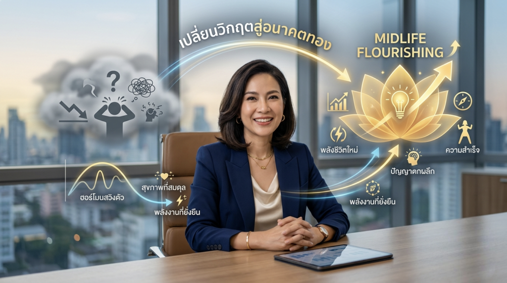 พลิกเกม Midlife Crisis สู่ Midlife Flourishing: ปรับ Mindset ให้วัย 40+ เป็นยุคทองที่ทรงพลังที่สุดของผู้หญิงเก่ง